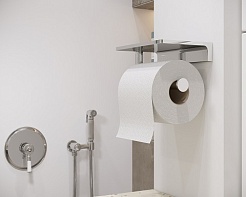 Timo Бумагодержатель с полкой для телефона Selene 10040/00 хром – фотография-3